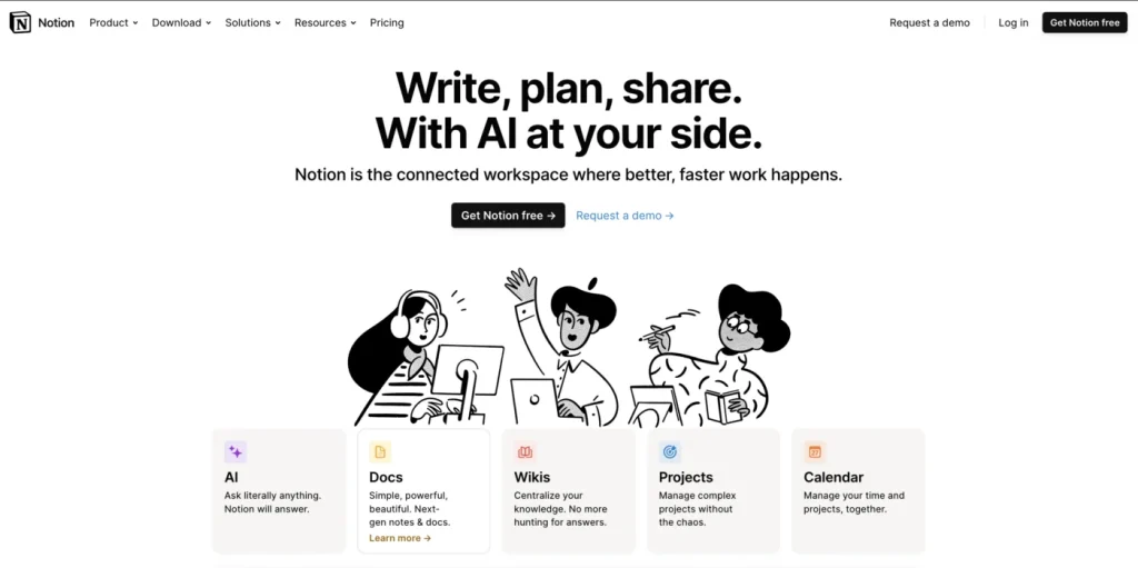 نماهای مختلف Notion